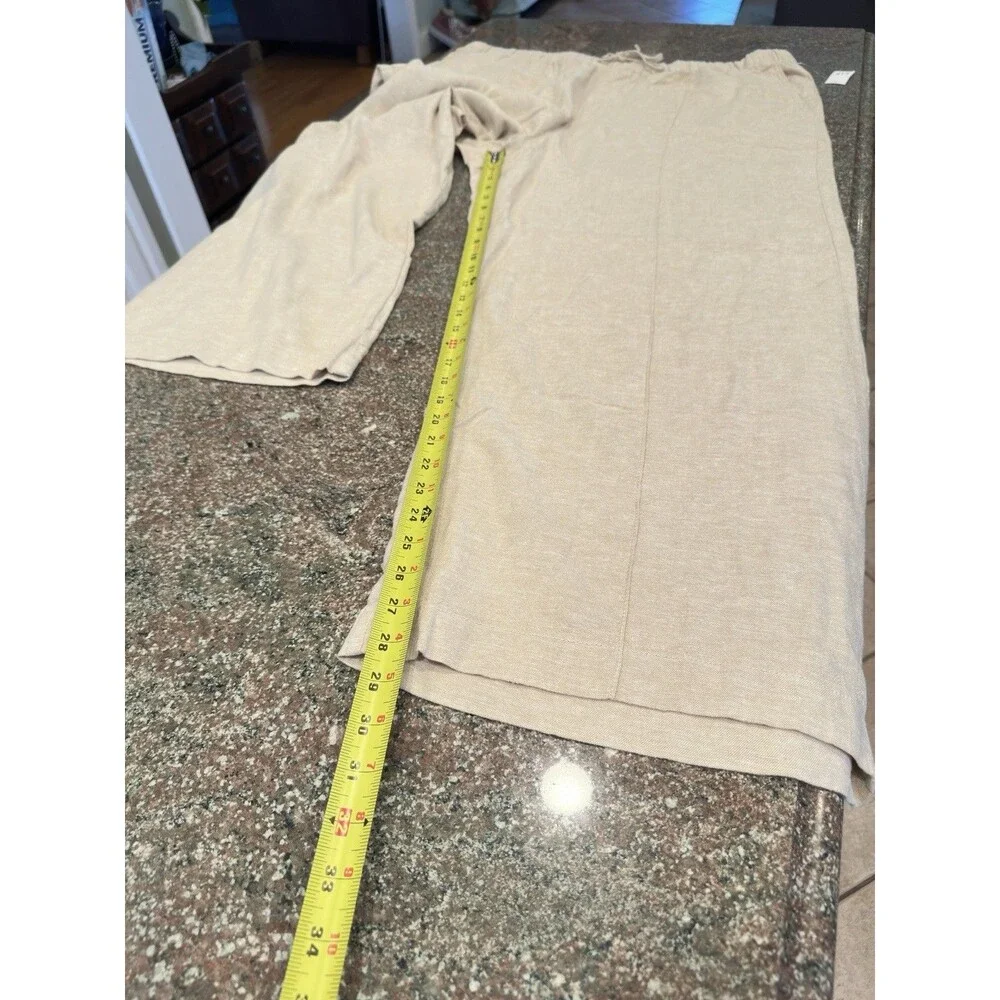 NWT Gap Linen Flax Wide Leg Pull On Pants Women's XL coastal summer pants - Picture 5 of 15